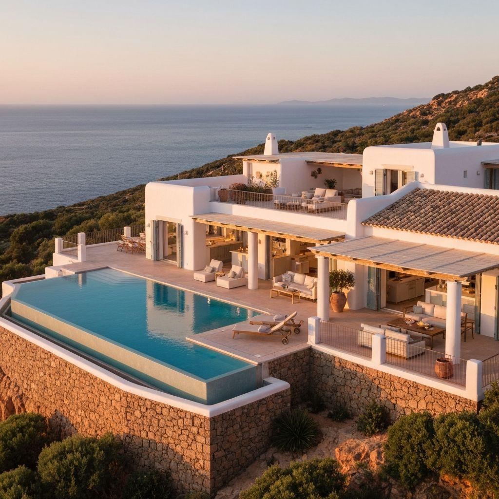 Luxury Sardinian villa with pool overlooking the Mediterranean